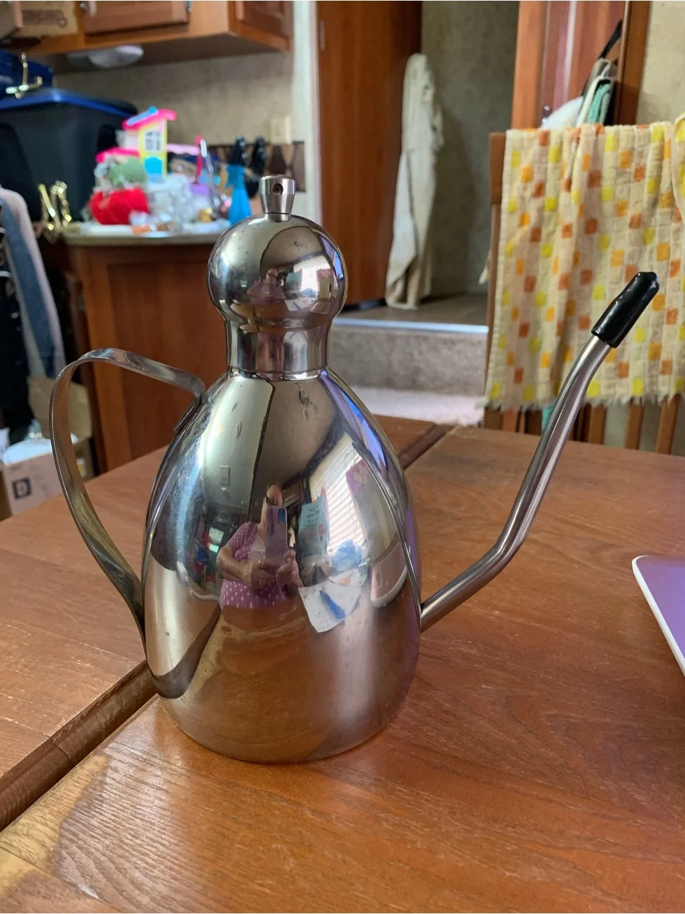 Polished Stainless Steel Oil & Vinegar Pourer - Silver